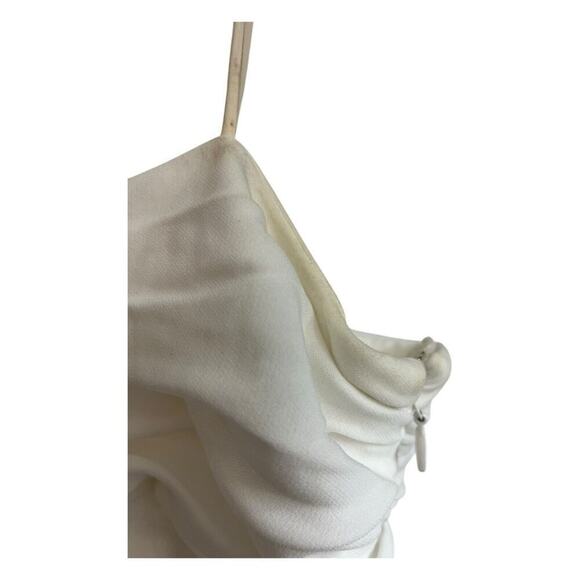 Cinq A Sept Vance Ruched Mini Dress Spaghetti Strap White Size 10 - Picture 4 of 9